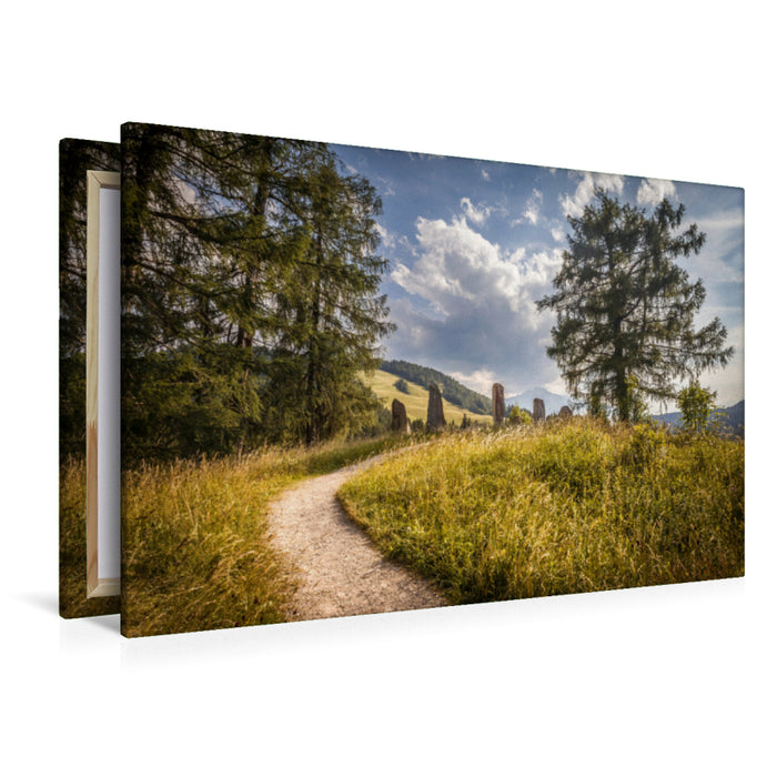 Premium textile canvas Premium textile canvas 120 cm x 80 cm across Path to the stone circle near Seefeld in Tyrol 
