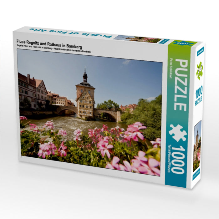 Fluss Regnitz und Rathaus in Bamberg - CALVENDO Foto-Puzzle - calvendoverlag 29.99