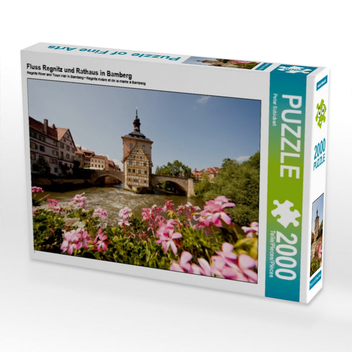 Fluss Regnitz und Rathaus in Bamberg - CALVENDO Foto-Puzzle - calvendoverlag 29.99