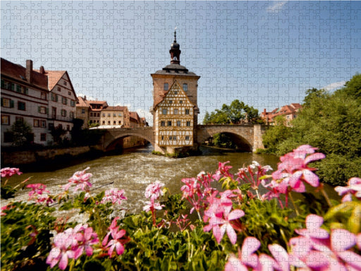 Fluss Regnitz und Rathaus in Bamberg - CALVENDO Foto-Puzzle - calvendoverlag 29.99