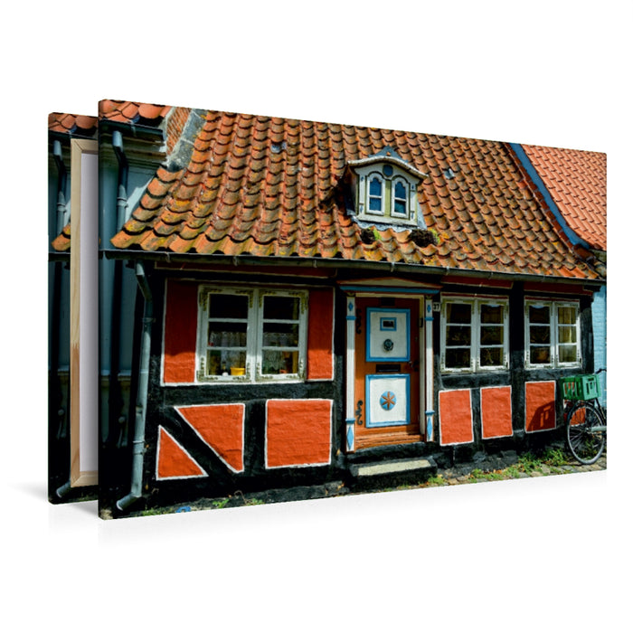 Toile textile premium Toile textile premium 120 cm x 80 cm paysage Vieille maison à Faaborg (Danemark) 