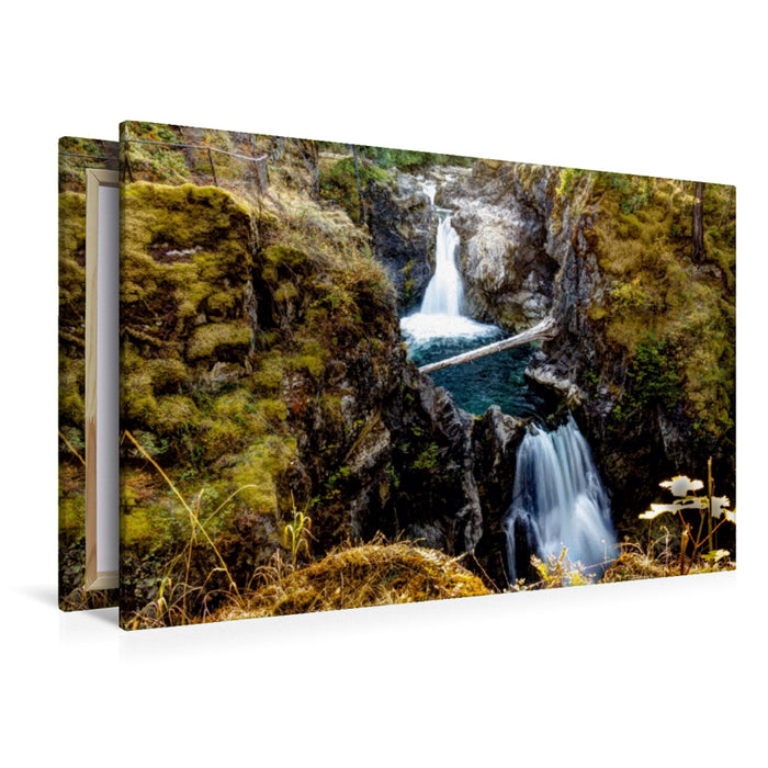 Premium Textil-Leinwand Premium Textil-Leinwand 120 cm x 80 cm quer Little Quallicum Falls, Vancouver Island