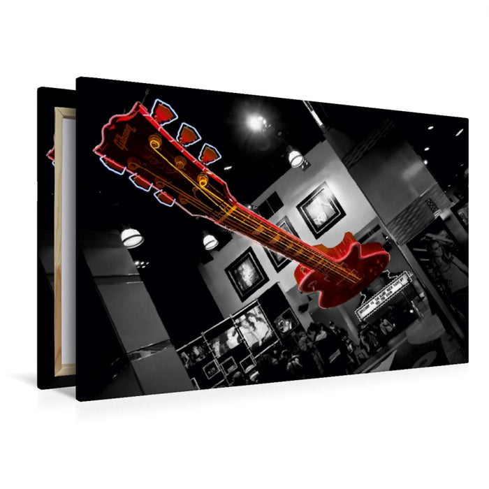 Premium Textil-Leinwand Premium Textil-Leinwand 120 cm x 80 cm quer Hard Rock Cafe