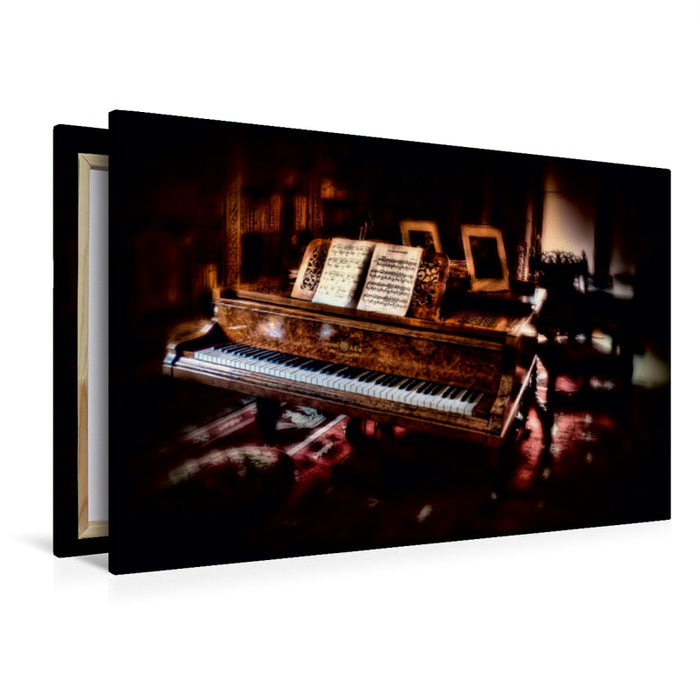 Premium Textil-Leinwand Premium Textil-Leinwand 120 cm x 80 cm quer Klavier Solo für zehn Finger