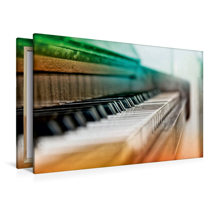Premium Textil-Leinwand Premium Textil-Leinwand 120 cm x 80 cm quer Klavier Solo für zehn Finger