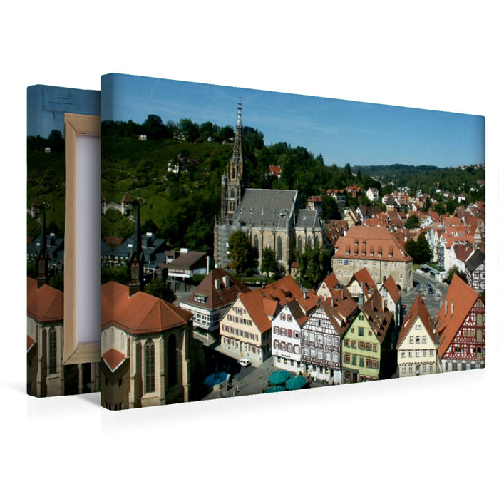Toile textile haut de gamme Toile textile haut de gamme 45 cm x 30 cm paysage place du marché, Frauenkirche et Münster St. Paul 