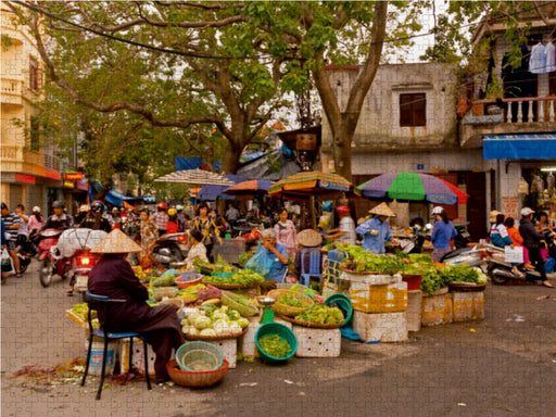 Straßenmarkt in Haiphong - CALVENDO Foto-Puzzle - calvendoverlag 46.99