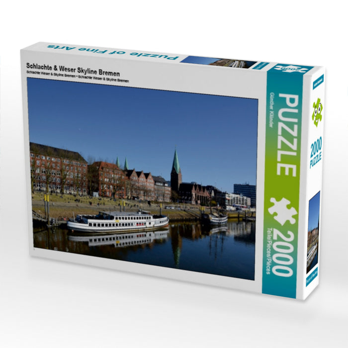 Schlachte & Weser Skyline Bremen - CALVENDO Foto-Puzzle - calvendoverlag 39.99