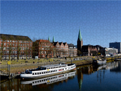 Schlachte & Weser Skyline Bremen - CALVENDO Foto-Puzzle - calvendoverlag 39.99