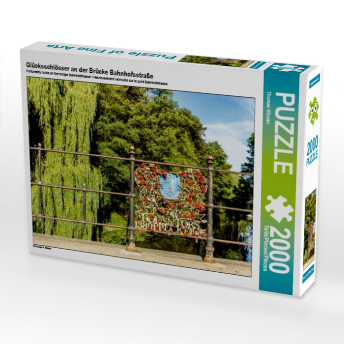 Glücksschlösser an der Brücke Bahnhofsstraße - CALVENDO Foto-Puzzle - calvendoverlag 39.99