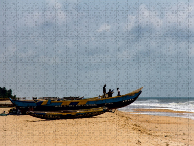 Fischerboote am Strand von Keta - CALVENDO Foto-Puzzle - calvendoverlag 39.99