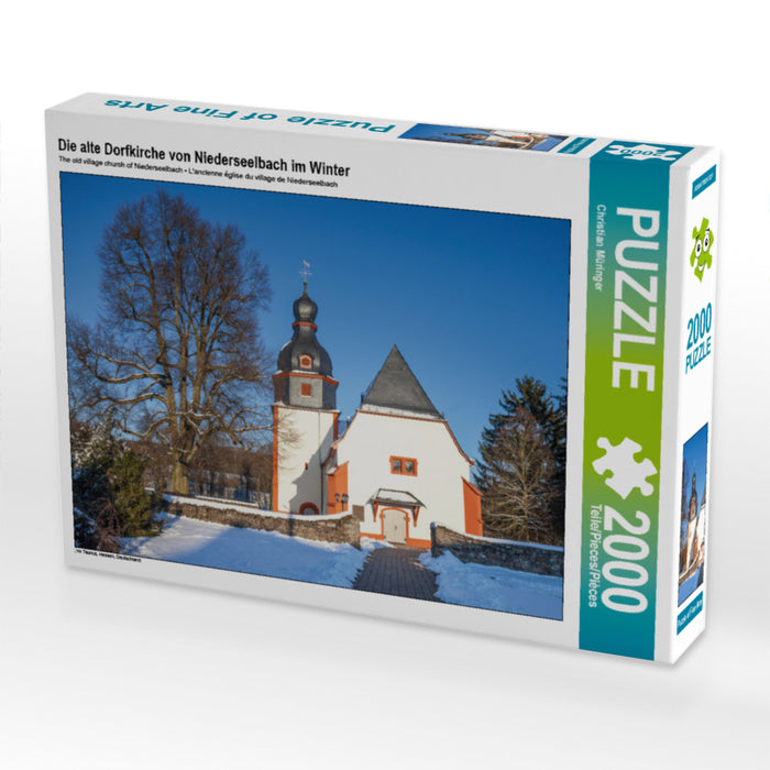 Die alte Dorfkirche von Niederseelbach im Winter - CALVENDO Foto-Puzzle - calvendoverlag 39.99