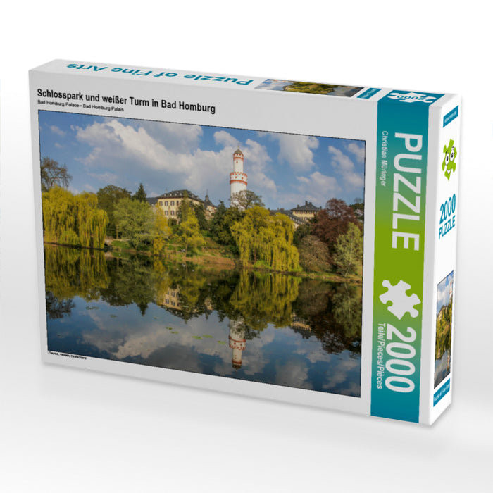 Schlosspark und weißer Turm in Bad Homburg - CALVENDO Foto-Puzzle - calvendoverlag 39.99