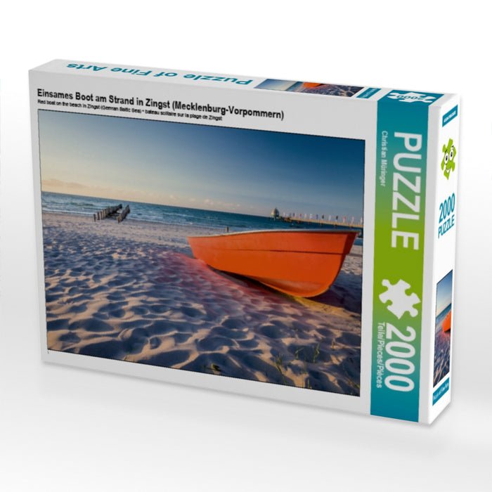 Einsames Boot am Strand in Zingst (Mecklenburg-Vorpommern) - CALVENDO Foto-Puzzle - calvendoverlag 39.99