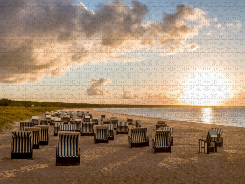 Die letzten Sonnenstrahlen am Strand an der Ostsee - CALVENDO Foto-Puzzle - calvendoverlag 39.99