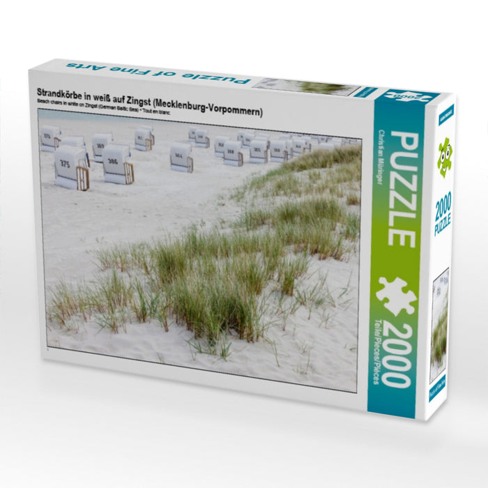 Strandkörbe in weiß auf Zingst (Mecklenburg-Vorpommern) - CALVENDO Foto-Puzzle - calvendoverlag 39.99