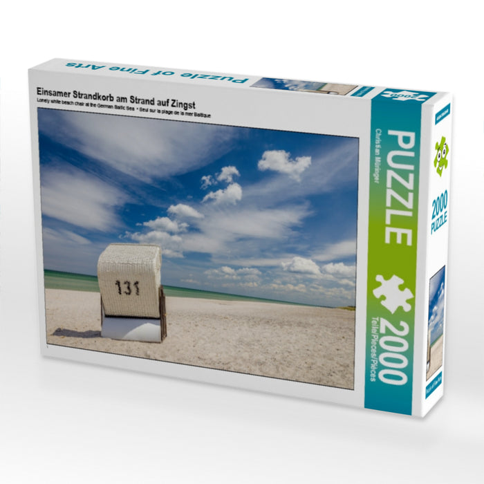 Einsamer Strandkorb am Strand auf Zingst - CALVENDO Foto-Puzzle - calvendoverlag 39.99