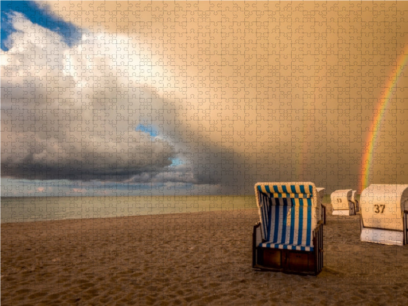 Regenbogen am Strand in Zingst - CALVENDO Foto-Puzzle - calvendoverlag 39.99