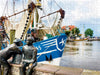 Neuharlingersiel, Bronzefischer im Hafen - CALVENDO Foto-Puzzle - calvendoverlag 29.99