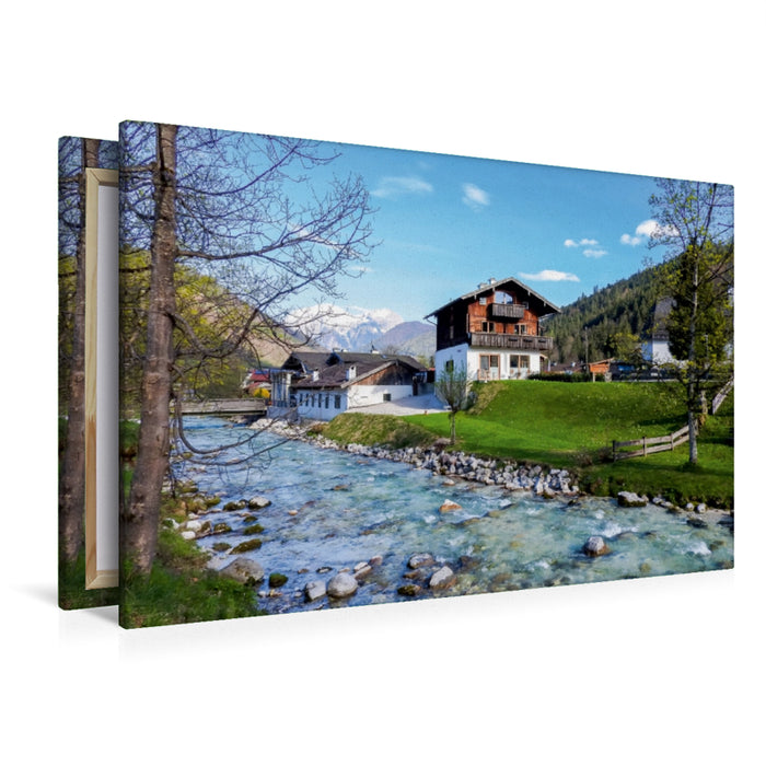 Premium Textil-Leinwand Premium Textil-Leinwand 120 cm x 80 cm quer Ramsau, Berchtesgaden