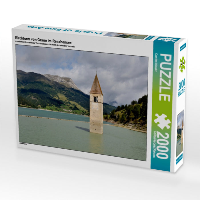 Kirchturm von Graun im Reschensee - CALVENDO Foto-Puzzle - calvendoverlag 39.99