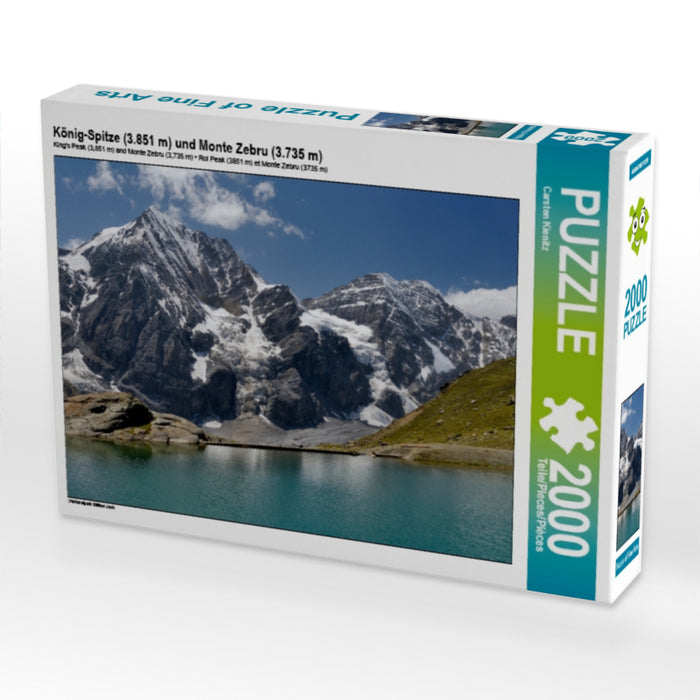 König-Spitze (3.851 m) und Monte Zebru (3.735 m) - CALVENDO Foto-Puzzle - calvendoverlag 39.99