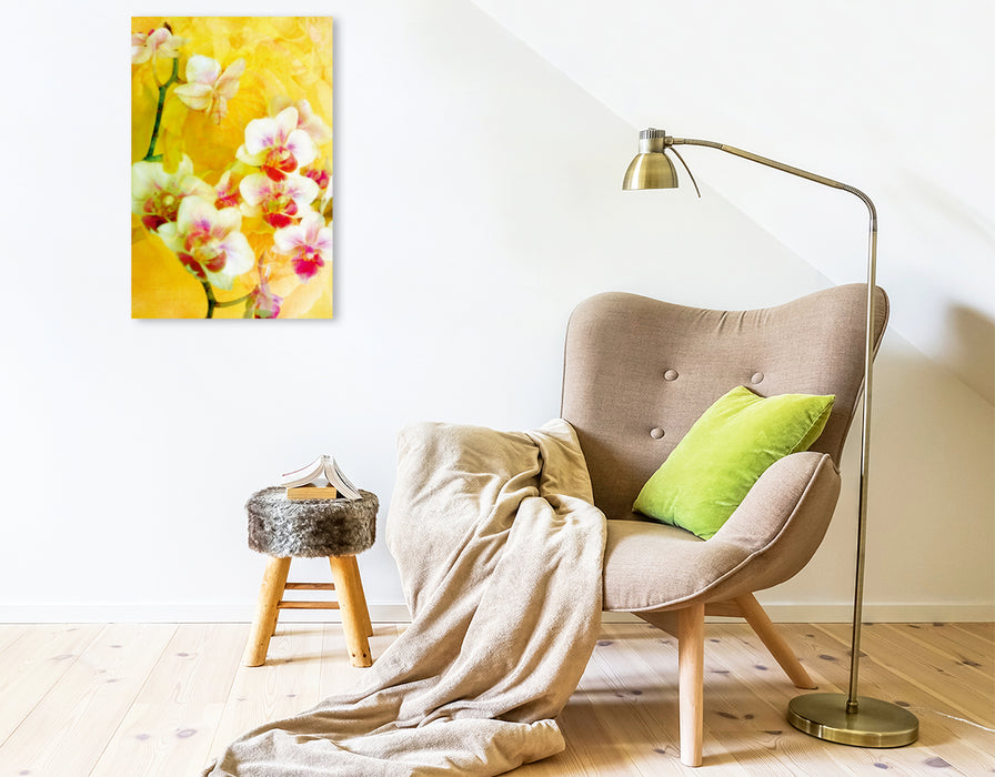 Premium Textil-Leinwand Premium Textil-Leinwand 50 cm x 75 cm hoch Sonnige Orchideen