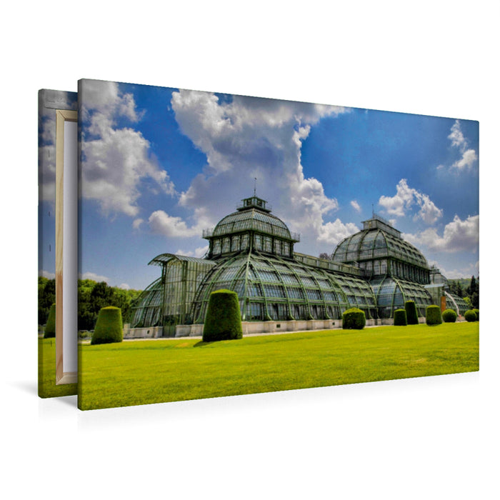 Premium Textil-Leinwand Premium Textil-Leinwand 120 cm x 80 cm quer Palmenhaus in Schönbrunn