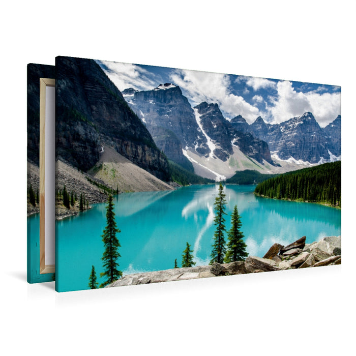 Toile textile premium Toile textile premium 120 cm x 80 cm paysage Lac Moraine / Alberta 