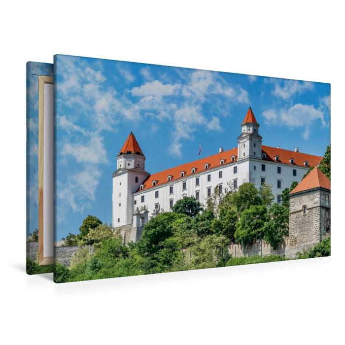 Toile textile haut de gamme Toile textile haut de gamme 120 cm x 80 cm paysage Château de Bratislava 