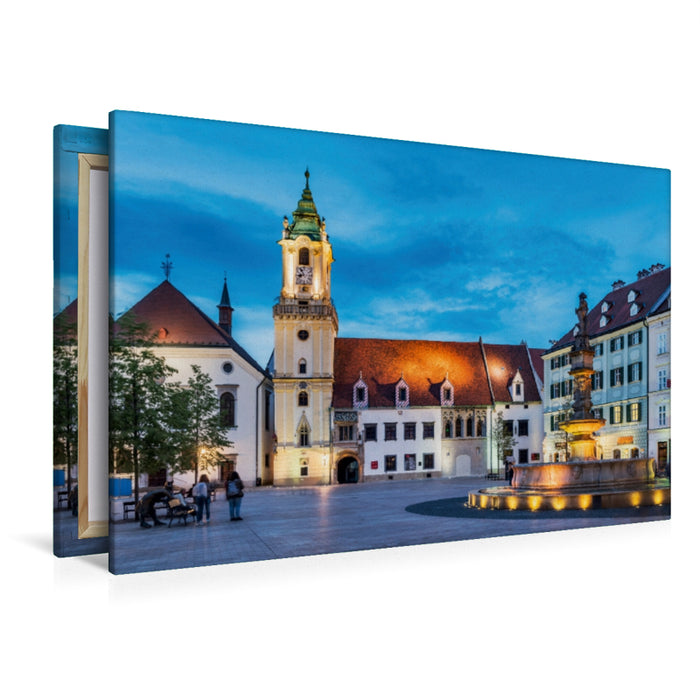 Premium Textil-Leinwand Premium Textil-Leinwand 120 cm x 80 cm quer Altes Rathaus Bratislava