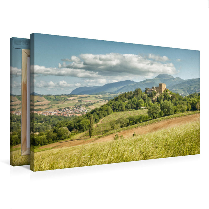 Premium textile canvas Premium textile canvas 75 cm x 50 cm landscape Small castle 