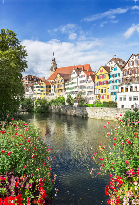 Premium textile canvas Premium textile canvas 80 cm x 120 cm high Picturesque Tübingen Neckar front 