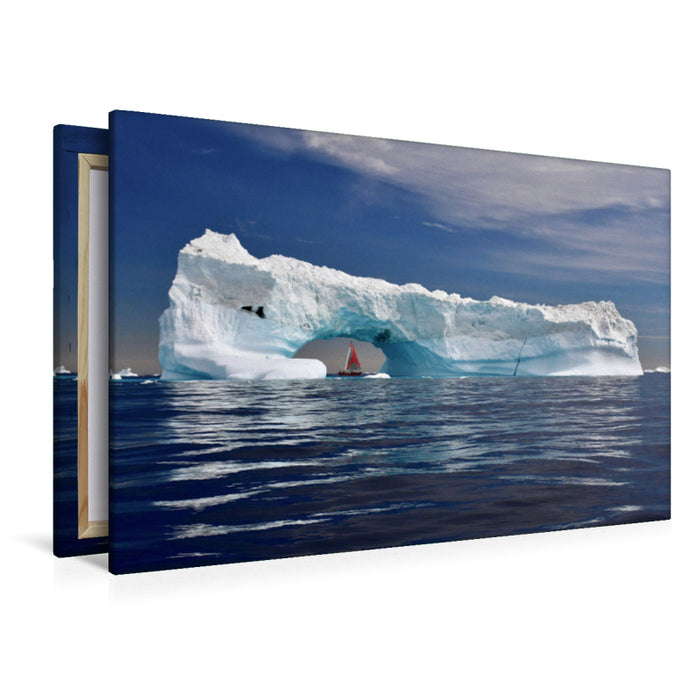 Premium textile canvas Premium textile canvas 120 cm x 80 cm landscape Sailing in the ice 