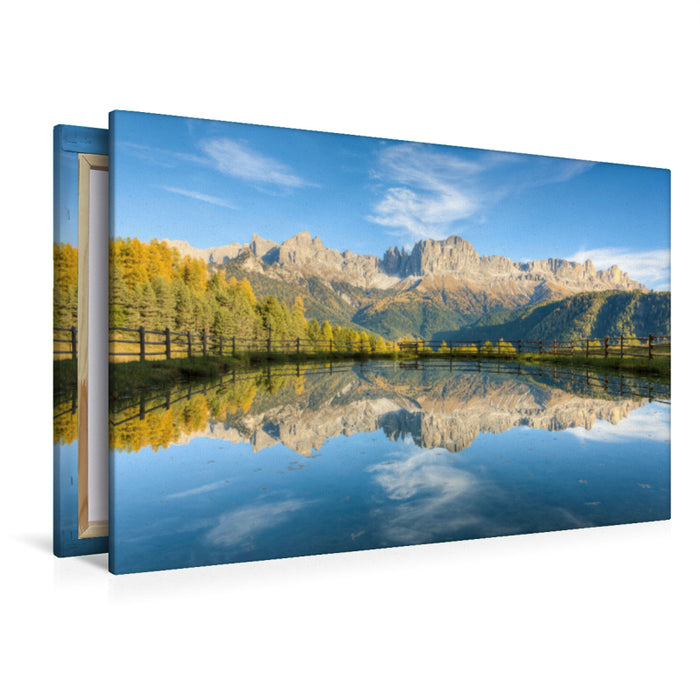 Premium textile canvas Premium textile canvas 120 cm x 80 cm landscape Rosengarten in South Tyrol 