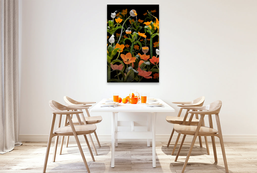 Premium textile canvas Premium textile canvas 80 cm x 120 cm high Caltha palustris 