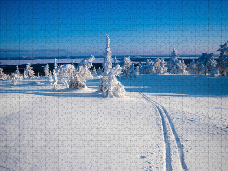 Skispur in die Ferne - CALVENDO Foto-Puzzle - calvendoverlag 39.99