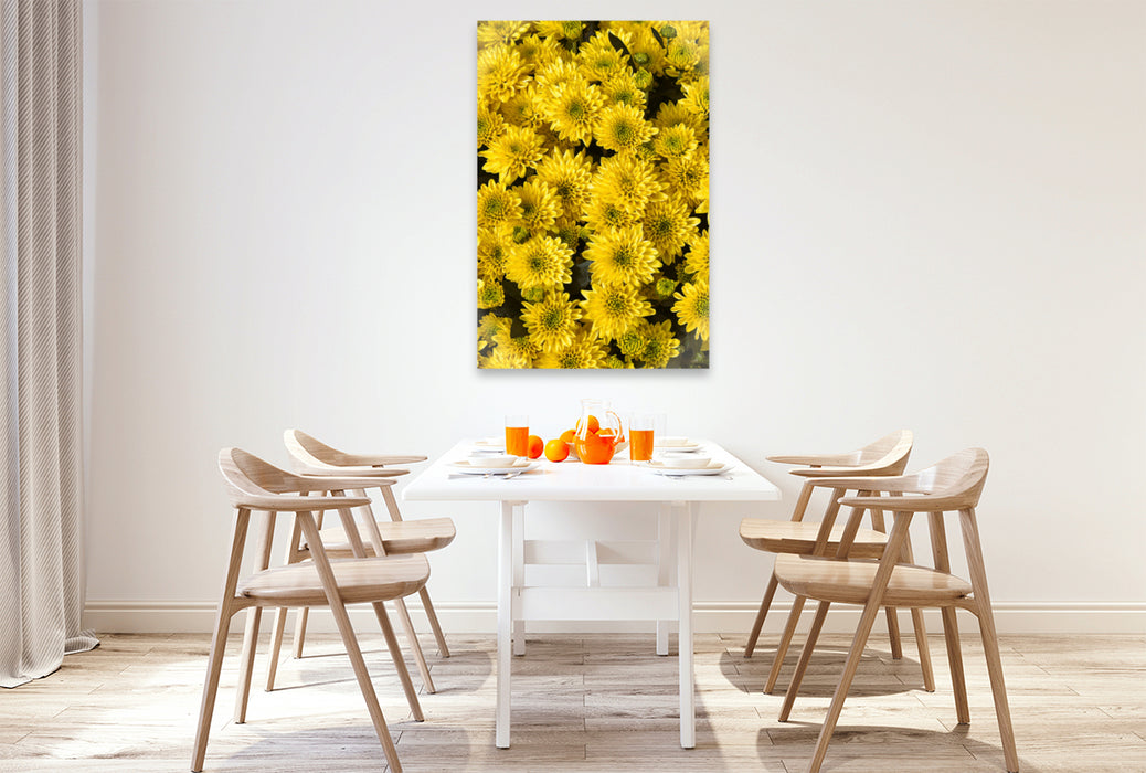 Premium textile canvas Premium textile canvas 80 cm x 120 cm high yellow asters 