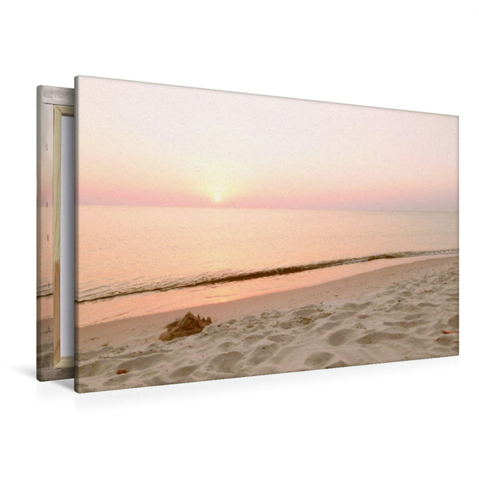 Premium textile canvas Premium textile canvas 120 cm x 80 cm across The Baltic Sea is known for its romantic golden and orange sunsets 