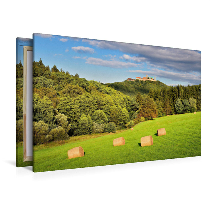 Premium textile canvas Premium textile canvas 120 cm x 80 cm landscape view of the Wartburg 