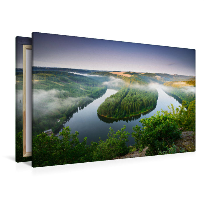 Premium textile canvas Premium textile canvas 120 cm x 80 cm across Saaleschleife, Hohenwarte reservoir 