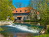 Wassermühle und Wehr an der Ilm, älteste Mühle in Thüringen, Taubach bei Weimar - CALVENDO Foto-Puzzle - calvendoverlag 29.99