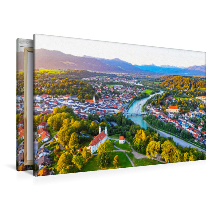 Premium Textil-Leinwand Premium Textil-Leinwand 120 cm x 80 cm quer Ein Motiv aus dem Kalender Bad Tölz - Perle an der Isar