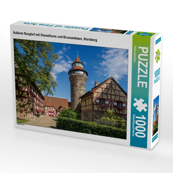 Äußerer Burghof mit Sinwellturm und Brunnenhaus, Nürnberg - CALVENDO Foto-Puzzle - calvendoverlag 29.99