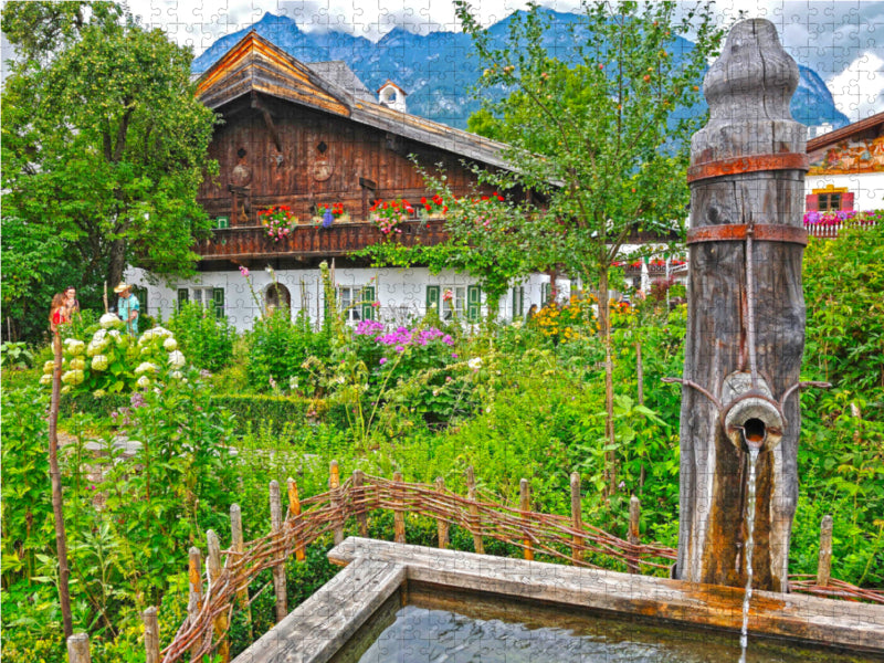 Bauerngarten mit Brunnen - CALVENDO Foto-Puzzle - calvendoverlag 29.99