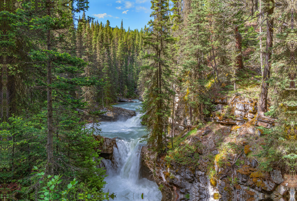 Premium textile canvas Premium textile canvas 120 cm x 80 cm across Johnston Canyon 