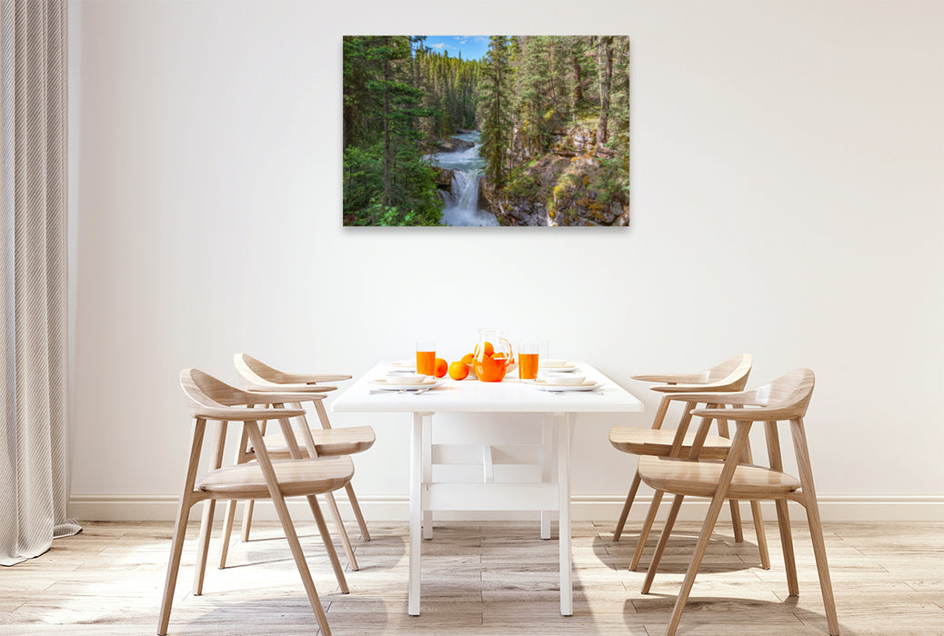 Premium textile canvas Premium textile canvas 120 cm x 80 cm across Johnston Canyon 