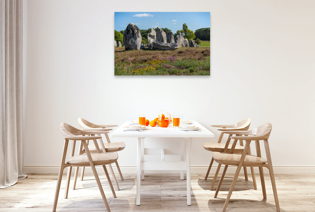 Premium textile canvas Premium textile canvas 120 cm x 80 cm landscape Alignement de Kermario, Carnac 