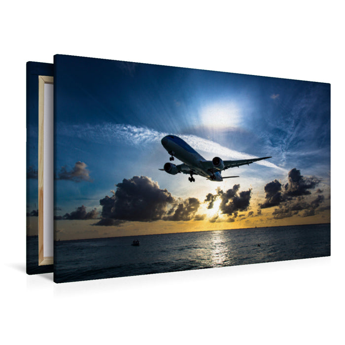 Premium Textil-Leinwand Premium Textil-Leinwand 120 cm x 80 cm quer Ein Motiv aus dem Kalender Airliners - Boeing Edition