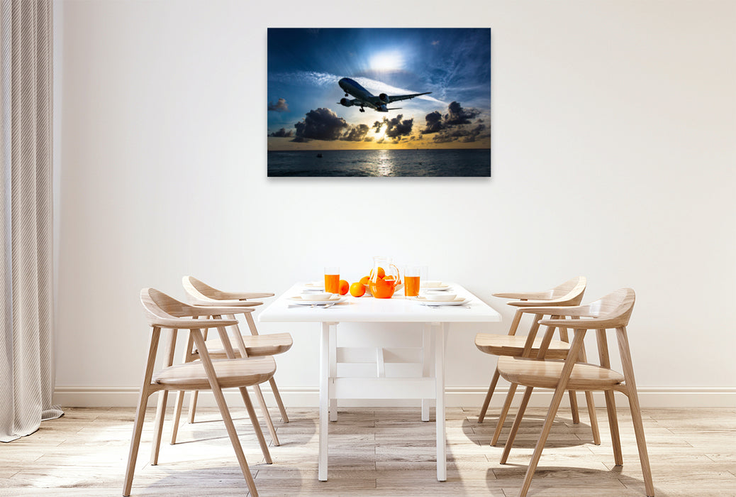 Premium Textil-Leinwand Premium Textil-Leinwand 120 cm x 80 cm quer Ein Motiv aus dem Kalender Airliners - Boeing Edition